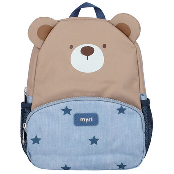 Blue & Beige Bear Backpack